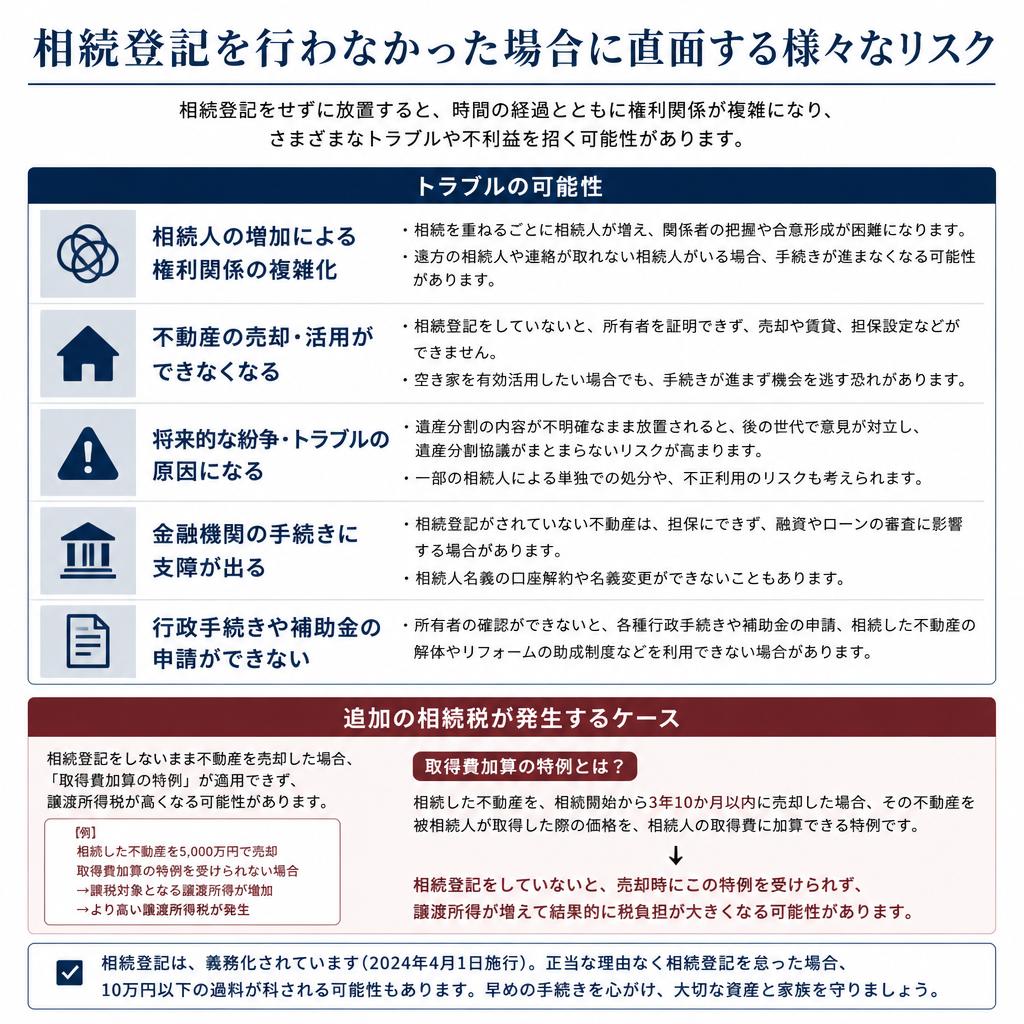 相続登記を怠った場合のリスク