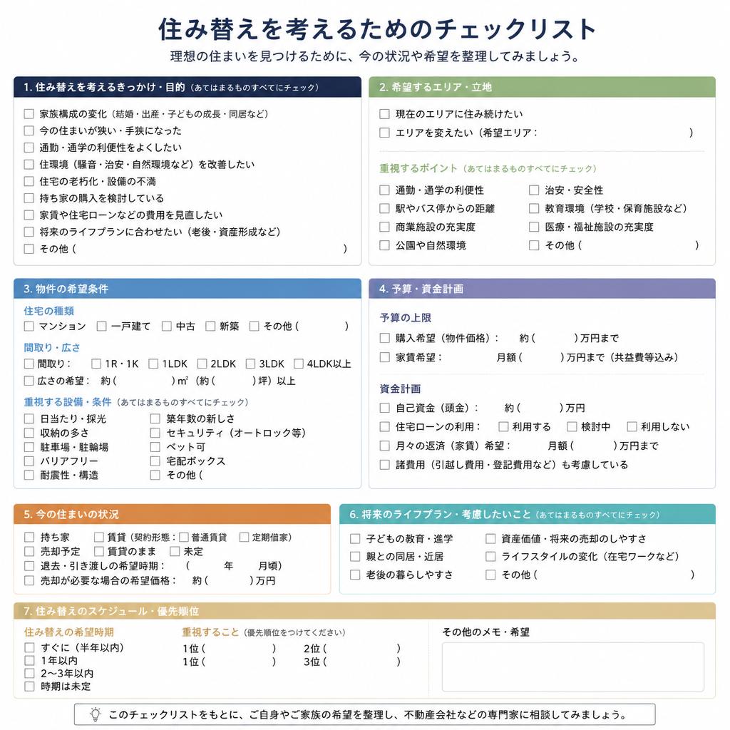 住み替えの条件を整理しよう