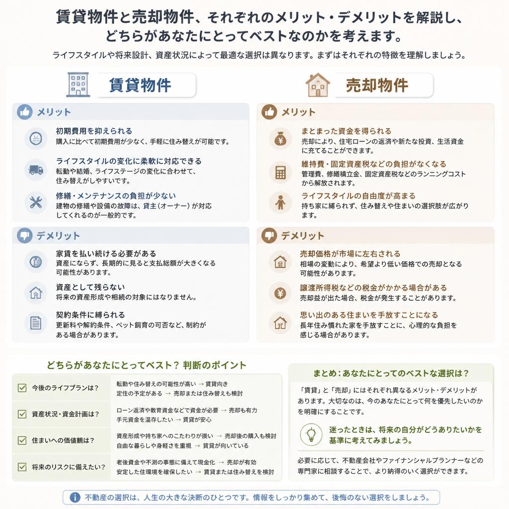 賃貸と売却の選択肢