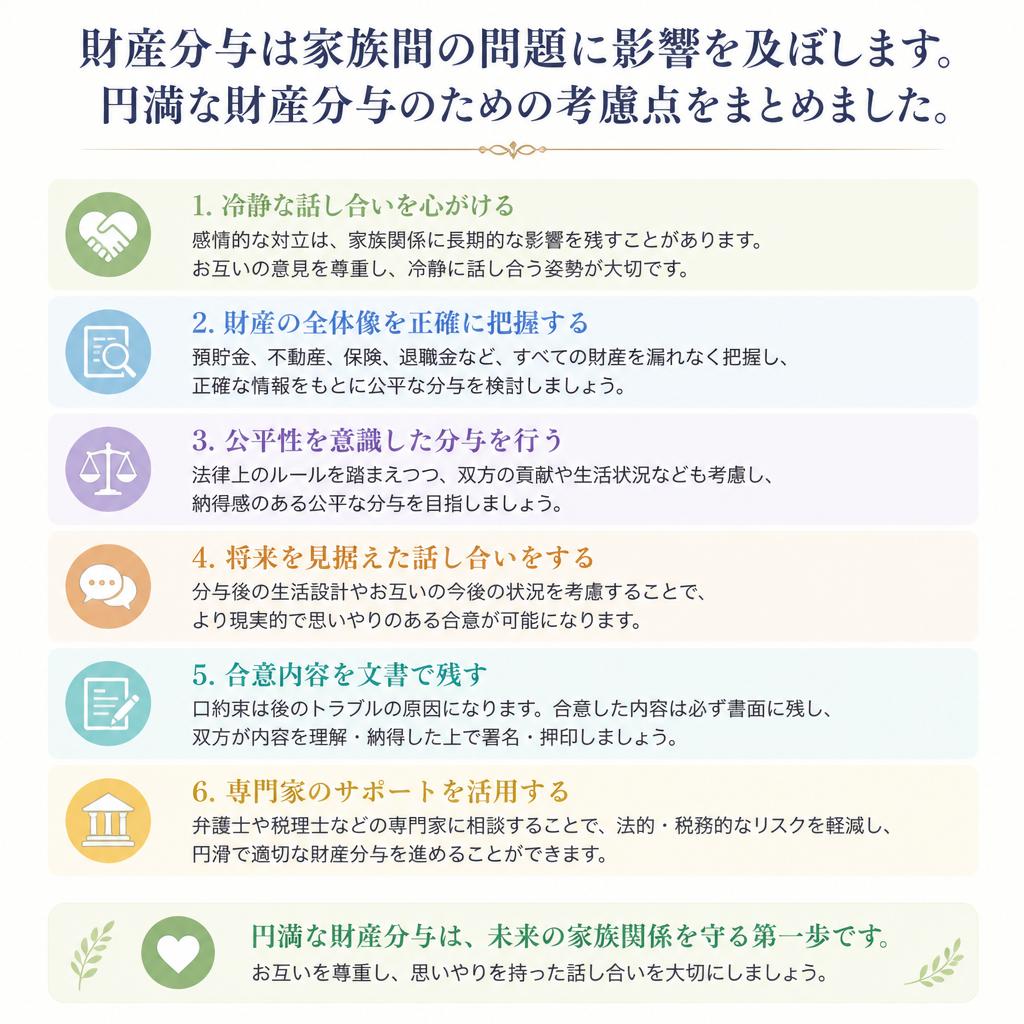 円満な財産分与を目指す