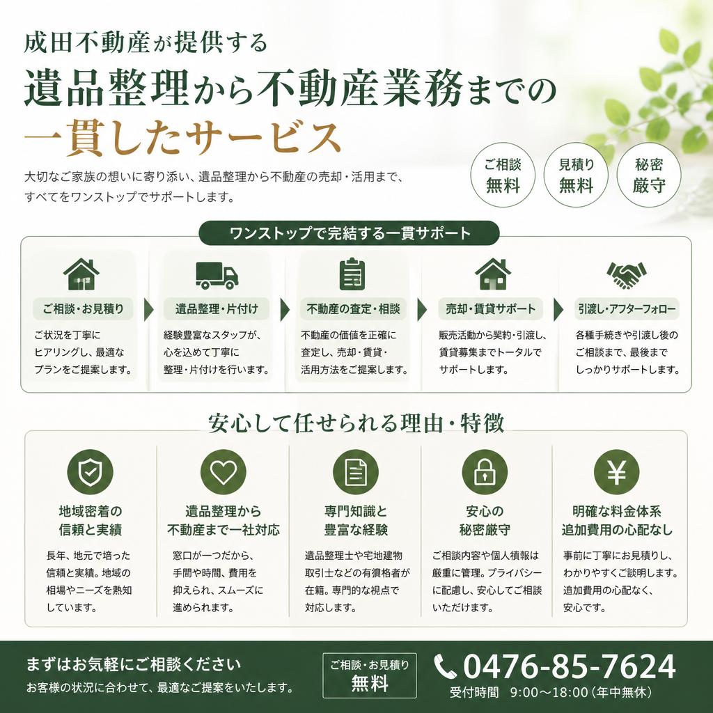 成田不動産のサポート内容