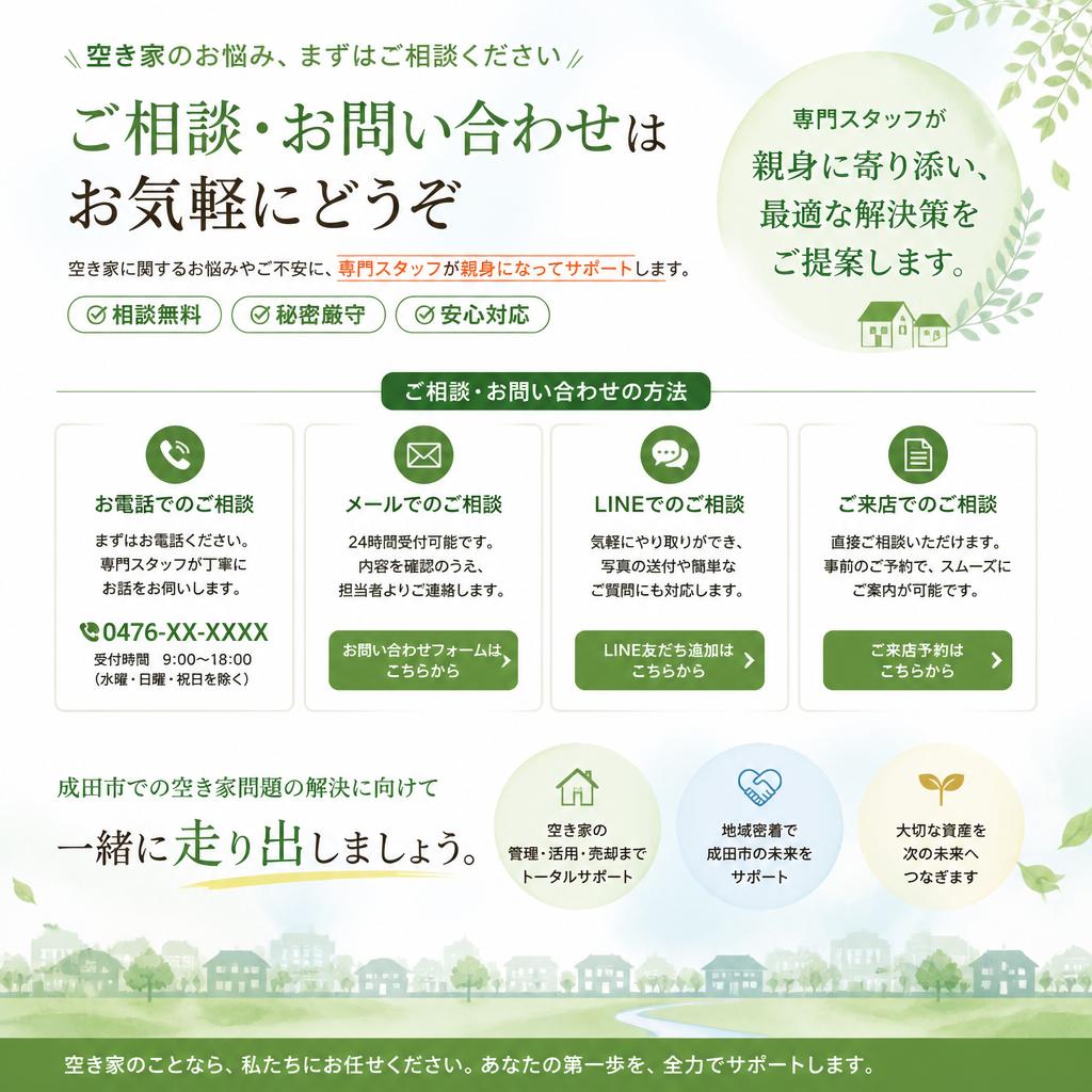 まずはお問い合わせを！