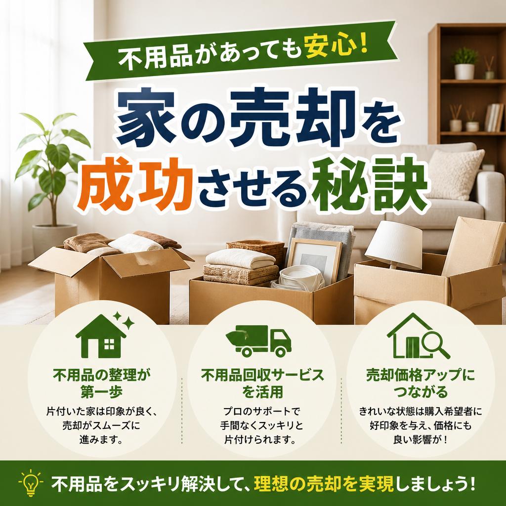不用品があっても安心！家の売却を成功させる秘訣