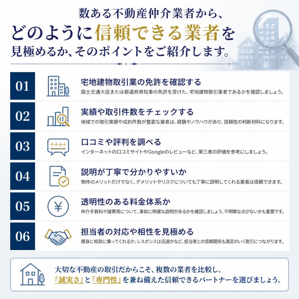 信頼できる不動産仲介業者の選び方