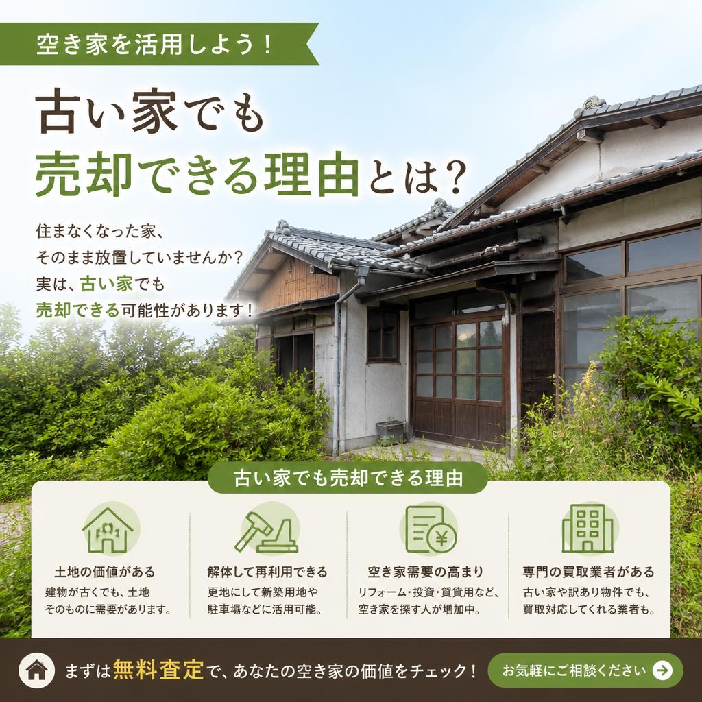 空き家を活用しよう！古い家でも売却できる理由とは？
