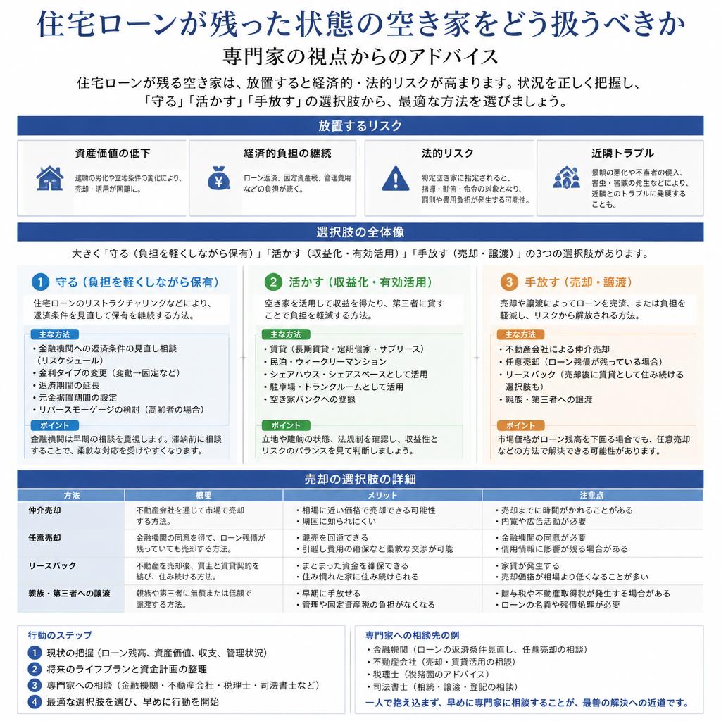 住宅ローンが残る空き家の対処法