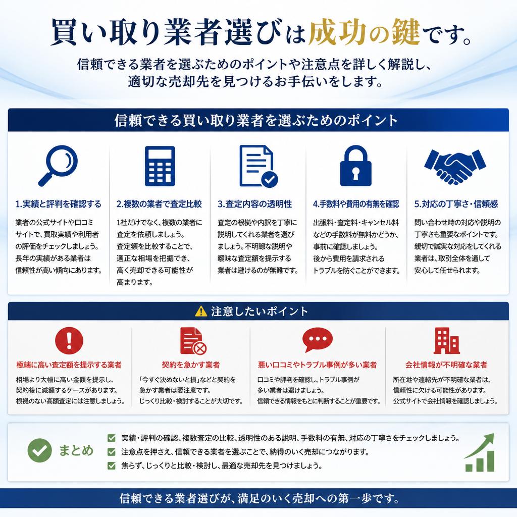 買い取り業者の選び方とポイント