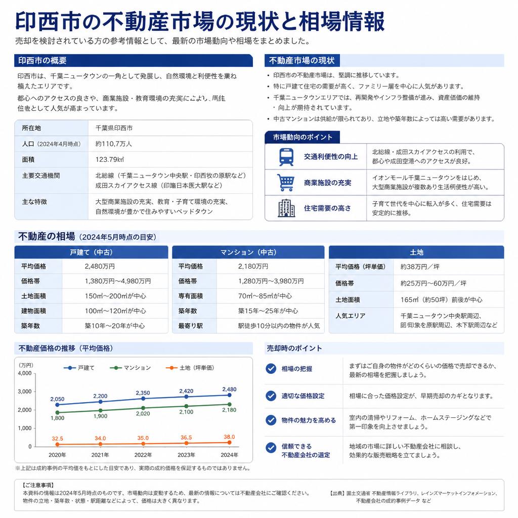 印西市の不動産市場の状況