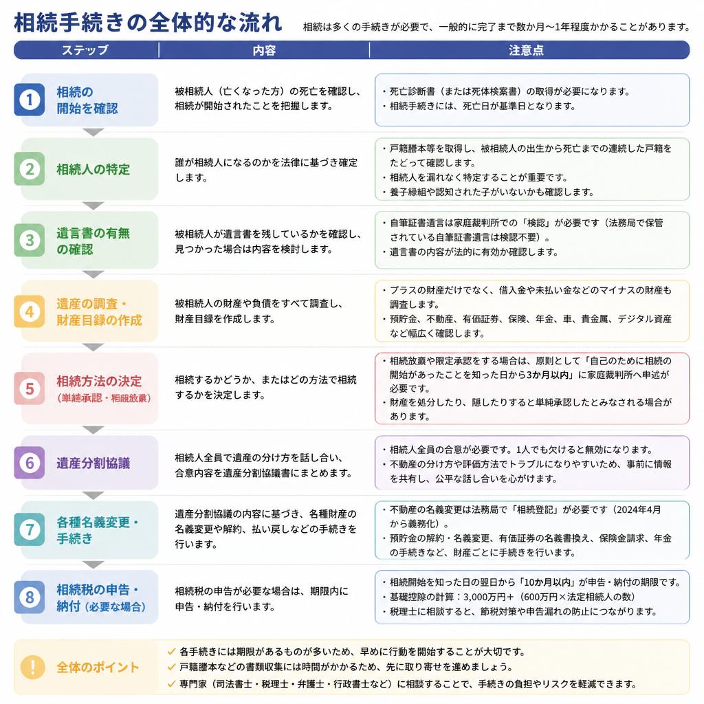 相続手続きの流れを知ろう