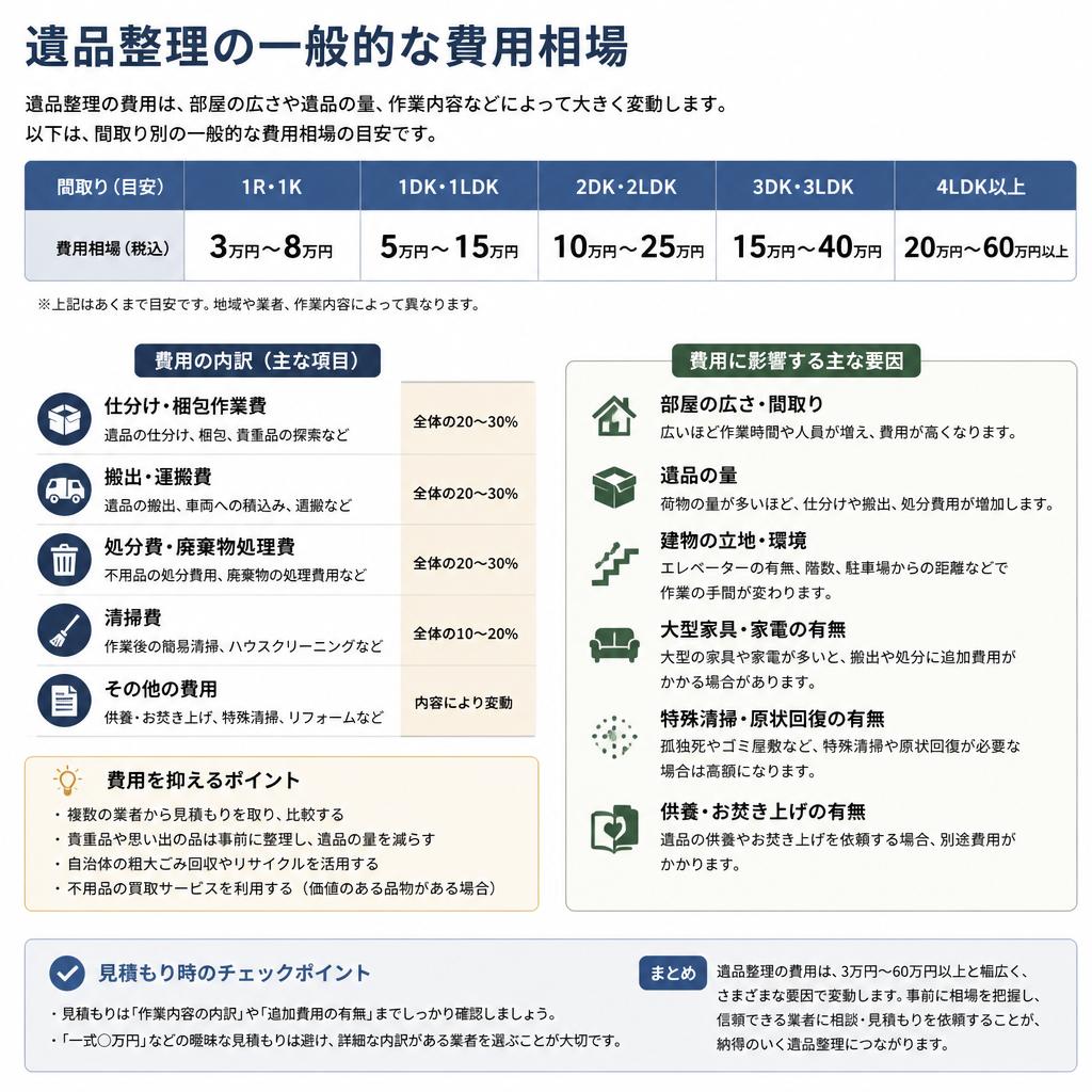 遺品整理の費用相場は？
