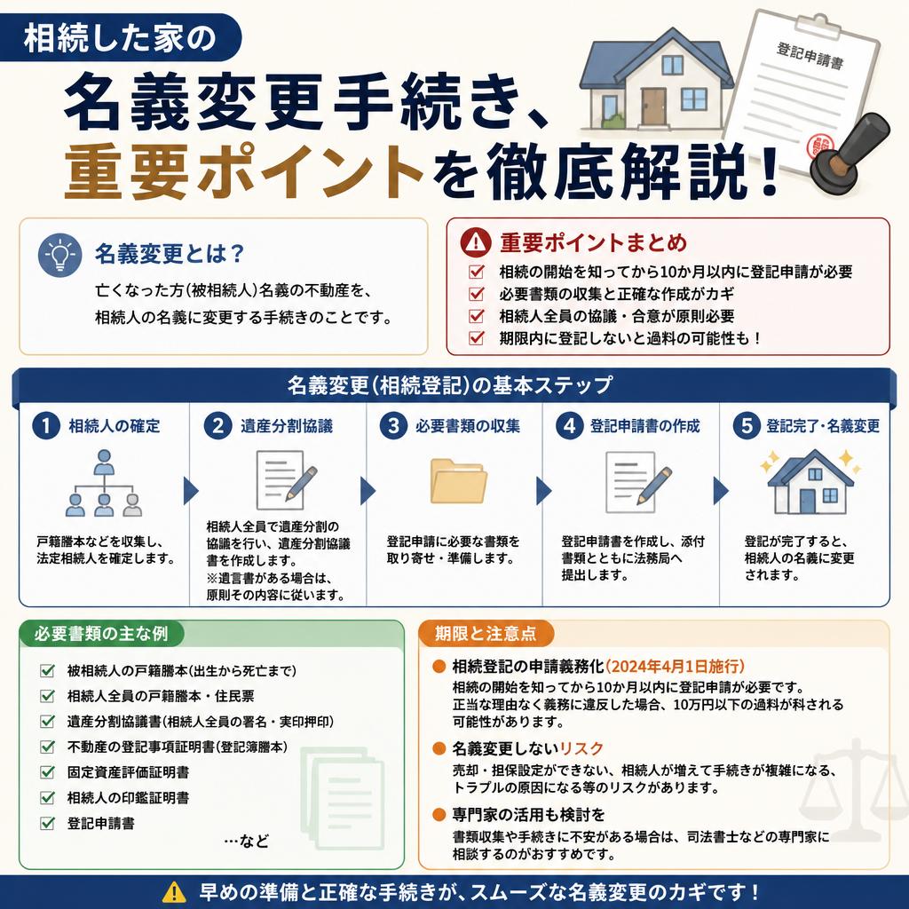 相続した家の名義変更手続き、重要ポイントを徹底解説！