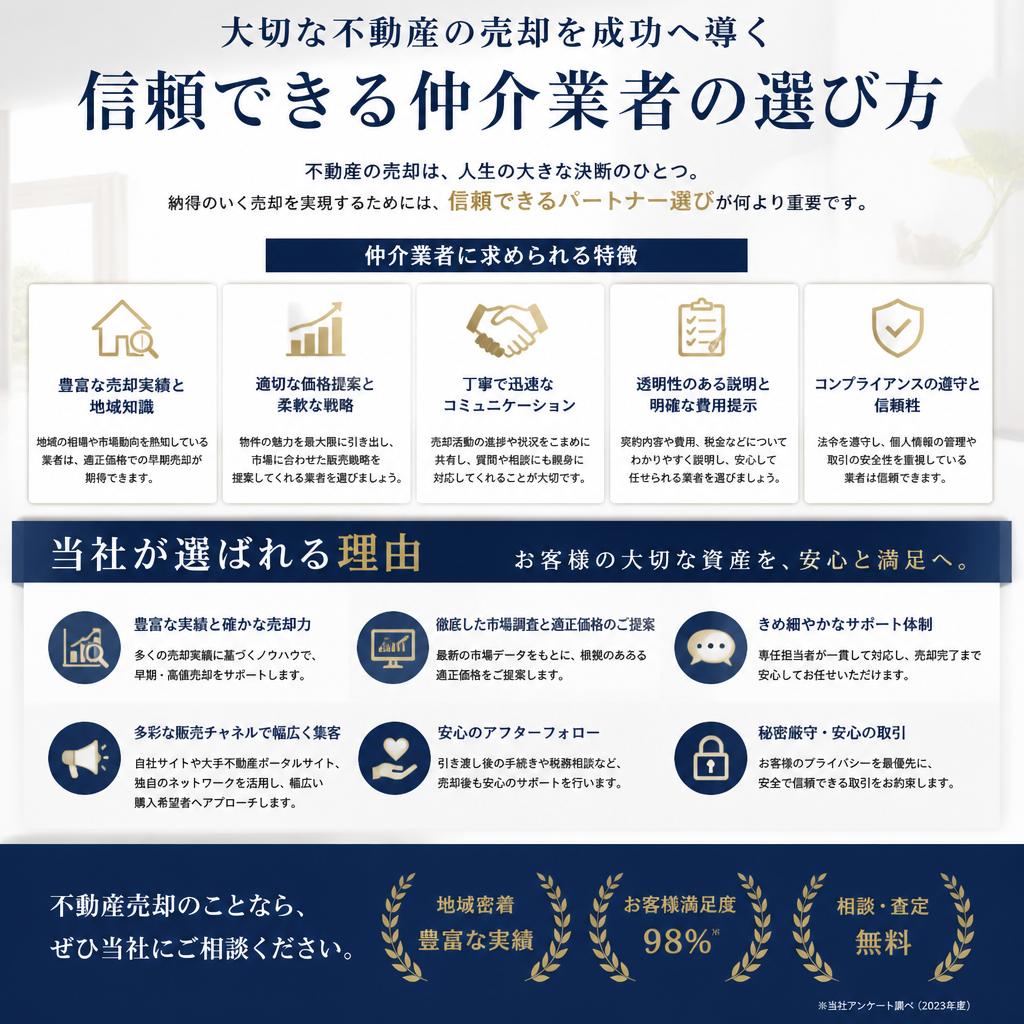 信頼できる不動産仲介業者の選び方