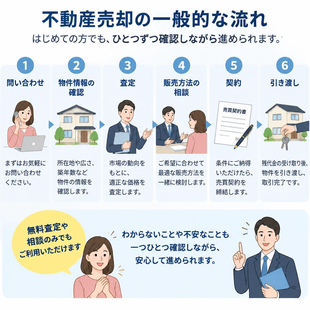 査定から引き渡しまで、売却相談の流れをわかりやすく