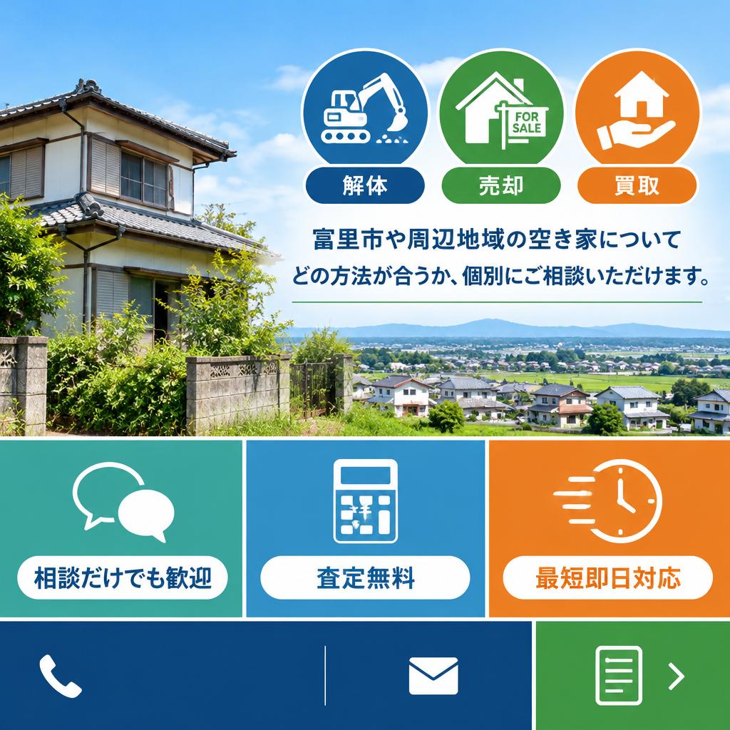 解体を決める前に、まずは富里市の空き家を無料相談
